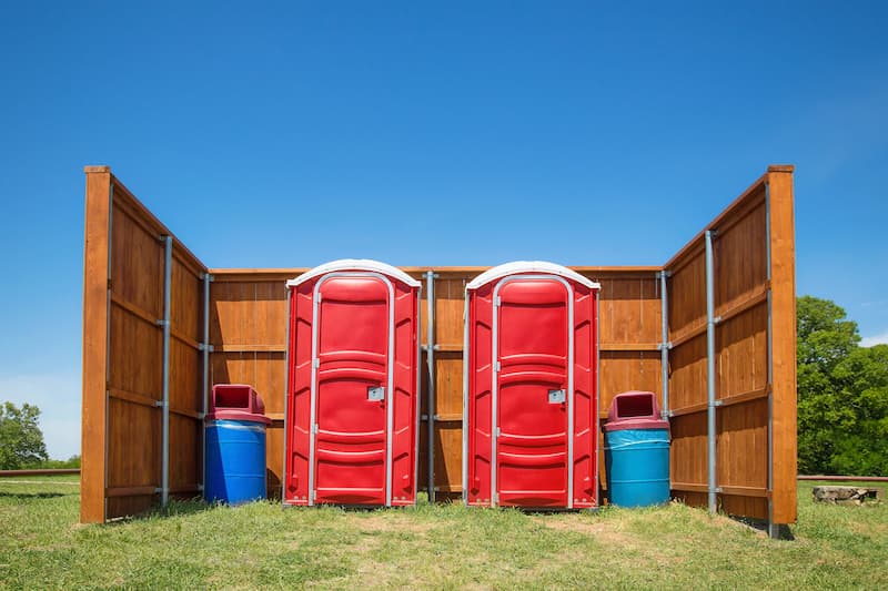 Short-term porta potty units staged for delivery in Geneva, New York